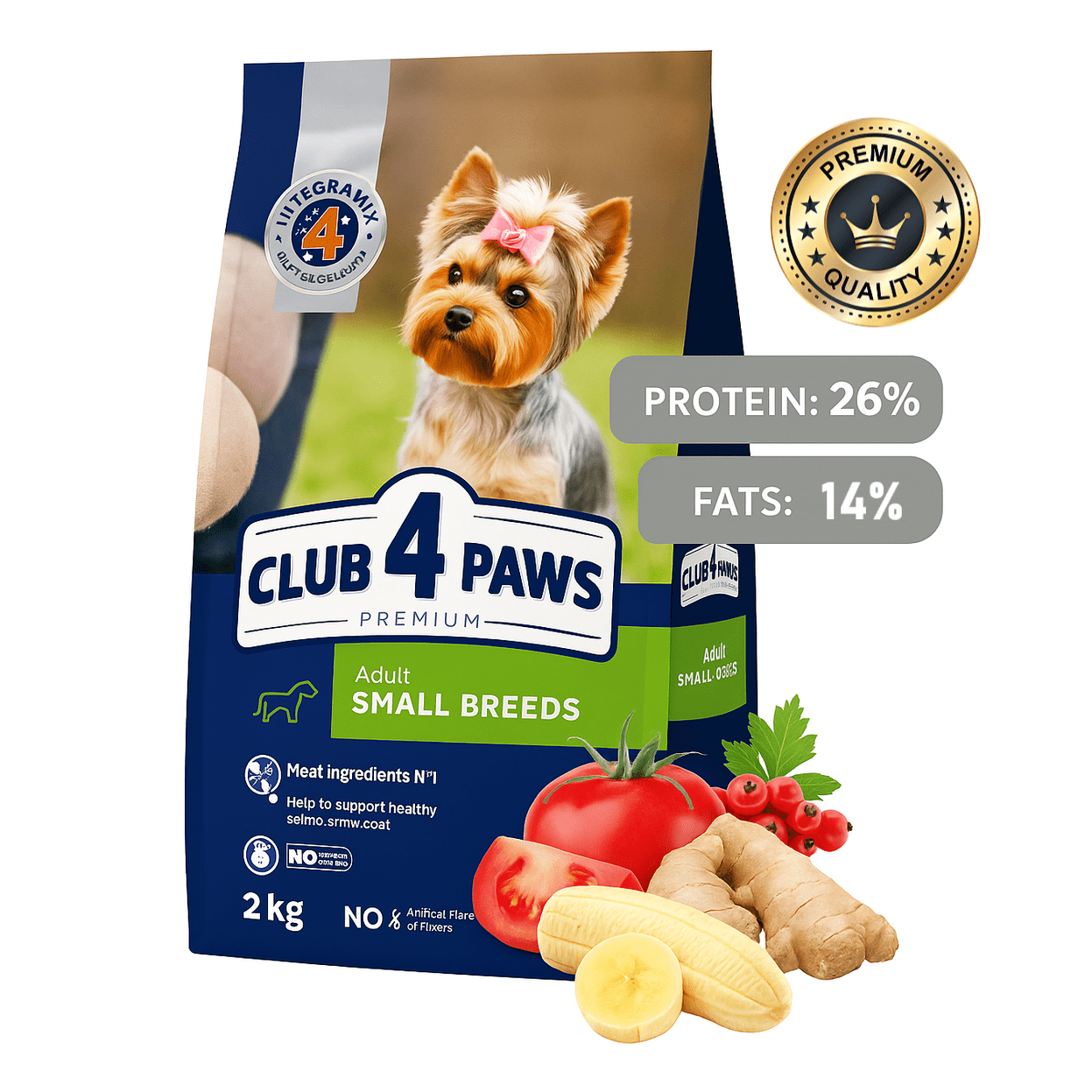 Club 4 Paws Small Breeds Dry Food for Adult Dog 2Kg Bundle of 4 Pack