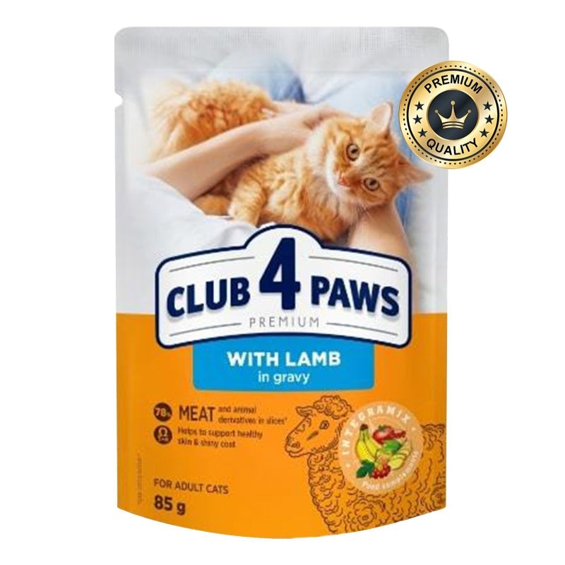 CLUB 4 PAWS lamb in gravy for adult cat 85g Pack Of 24pcs