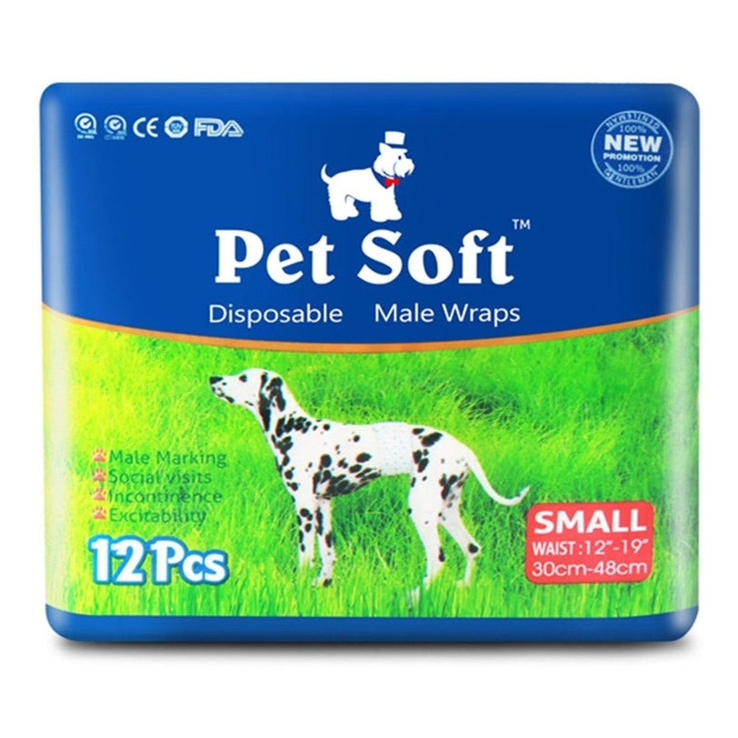 Pet Soft Male Dog Diaper   S 12Pcs