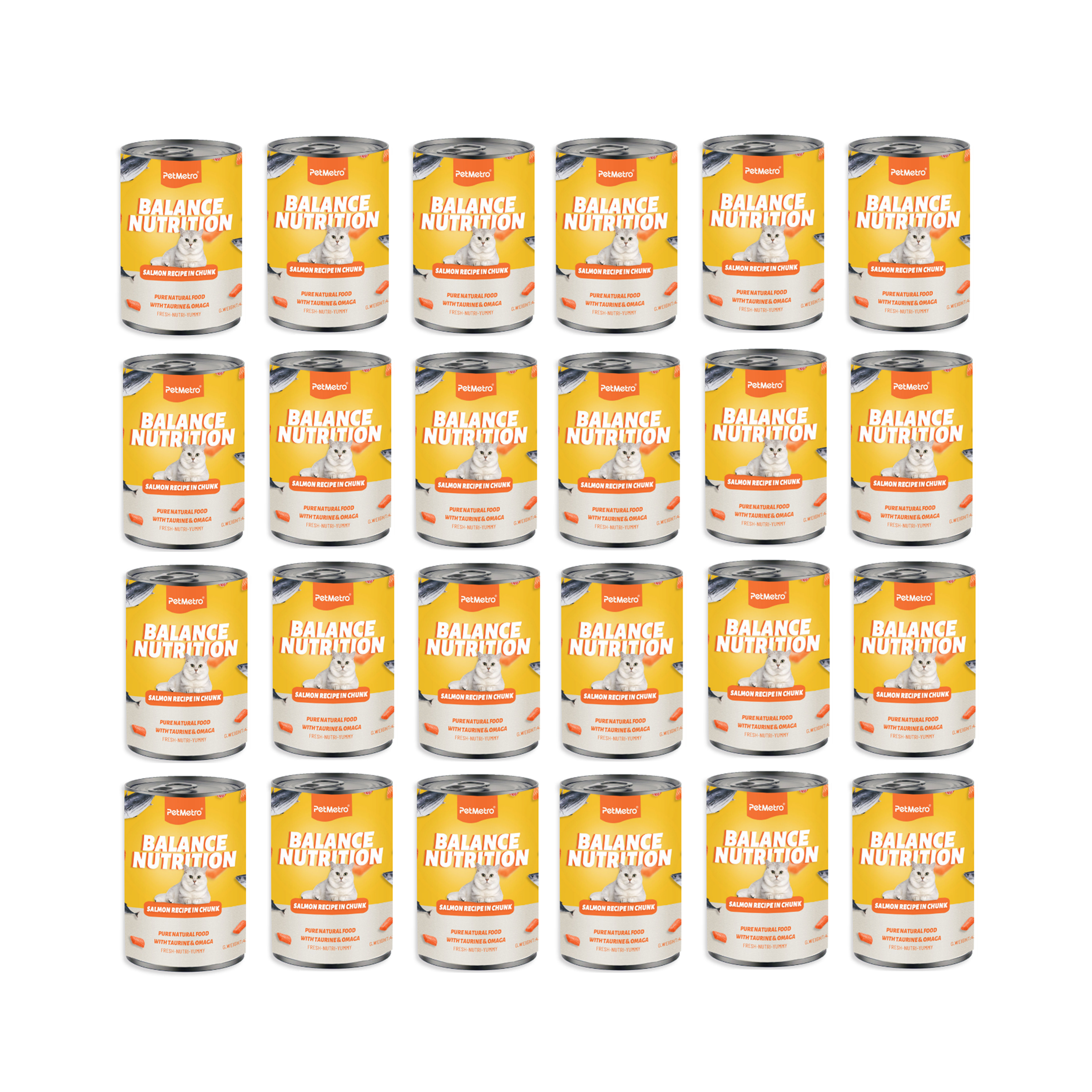 Petmetro Salmon In Gravy Cat Wet Food Canned 375G,Case Of 24