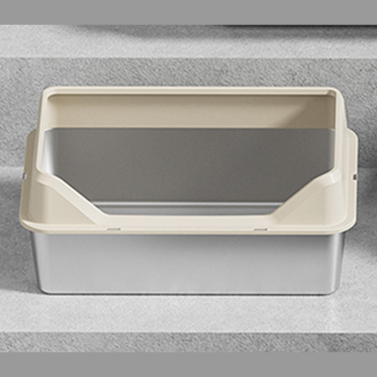 Side Open X-Large Size Stainless Steel Litter Box with Mat