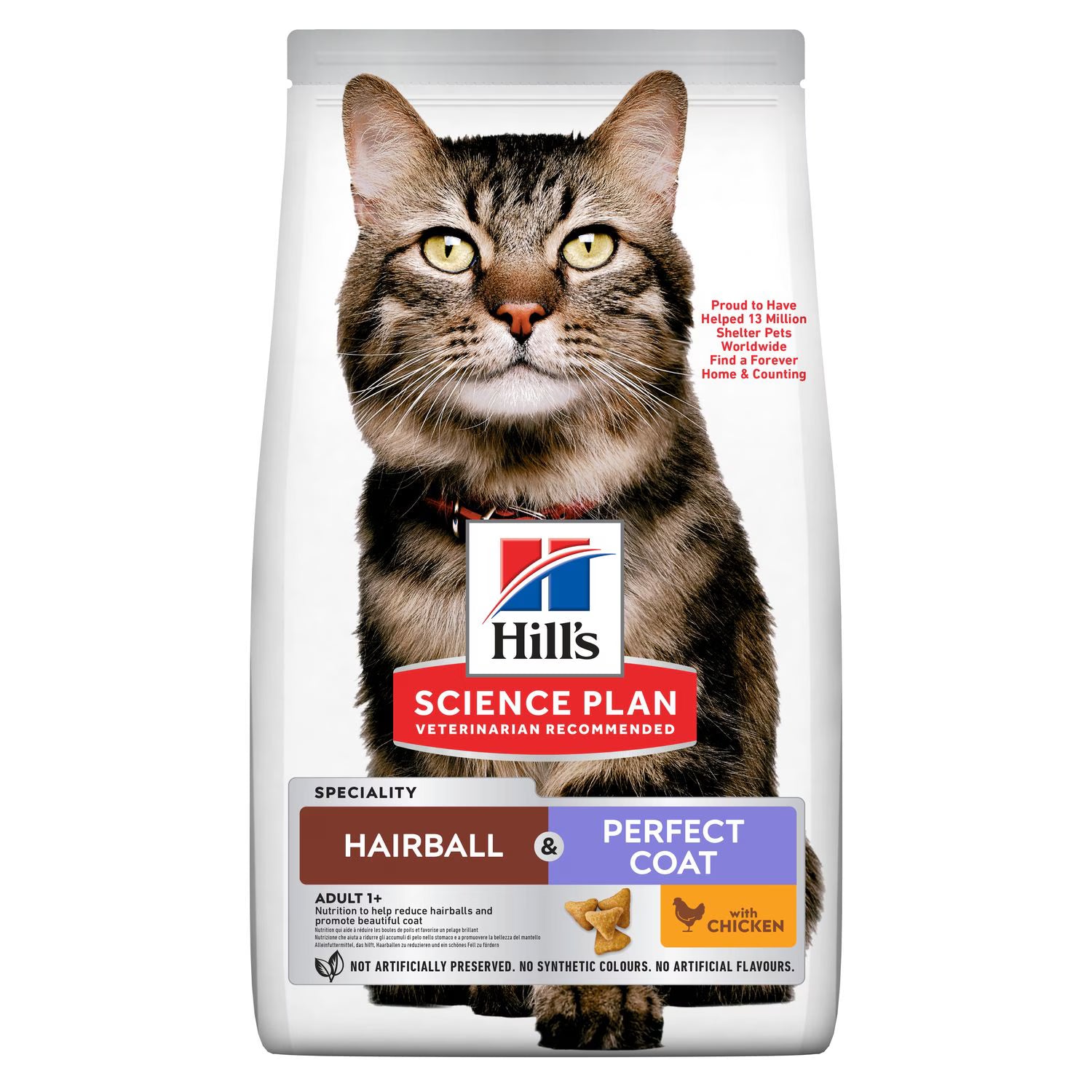 Hills Science Plan Hairball and Perfect Coat Adult Dry Cat Food with Chicken (1.5kg)
