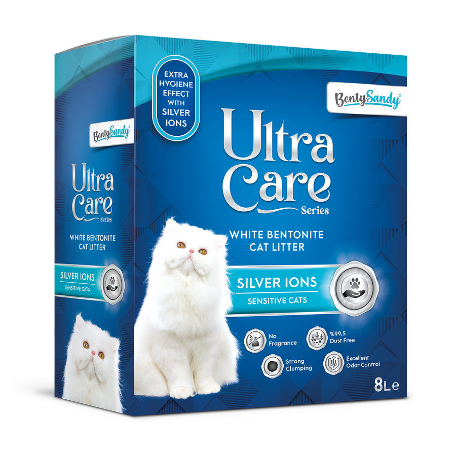 Ultra Care 8L W.Bentonite Cat Litter,Silver Ion + Color Granules
