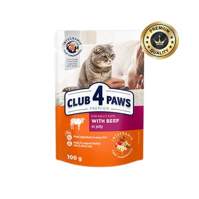 CLUB 4 PAWS beef in jelly for adult cat 100g Pack Of 24pcs